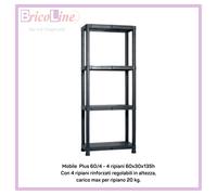 KIT SCAFFALE IN RESINA POLIPROPILENE ANTIURTO NERO KETER