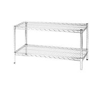 Kit Scaffale libreria espositore 2 ripiani in filo acciaio cromato Archimede cm.