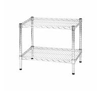 Kit Scaffale libreria espositore 2 ripiani in filo acciaio cromato Archimede cm.