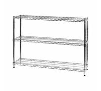 Kit Scaffale libreria espositore 3 ripiani in filo acciaio cromato Archimede cm.