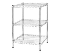 Kit Scaffale libreria espositore 3 ripiani in filo acciaio cromato Archimede cm.