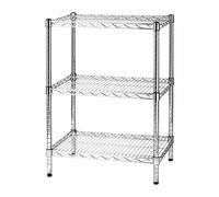 Kit Scaffale libreria espositore 3 ripiani in filo acciaio cromato Archimede cm.
