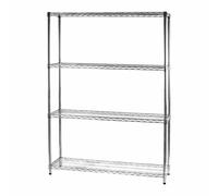 Kit Scaffale libreria espositore 4 ripiani in filo acciaio cromato Archimede cm.