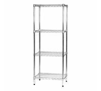 Archimede Sistema Componibile, Scaffale Quattro Ripiani, Grigio (Cromato), 61 x 46 x 160 cm