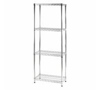 Kit Scaffale libreria espositore 4 ripiani in filo acciaio cromato Archimede cm.
