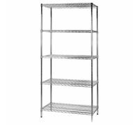 Kit scaffale Archimede - 5 ripiani - acciaio cromato - 60x90x200 cm - Serena Group