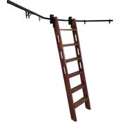 Kit Scala a rotelle angolare Nera Resistente per libreria - Binari scorrevoli per Scale a soppalco Regolabili per librerie, Scala Non Inclusa, 260 cm/900 cm (260 cm)
