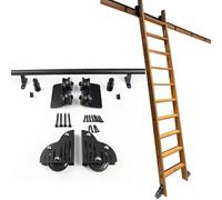 Kit scala scorrevole 3,3-24 piedi, kit binario per scala scorrevole da biblioteca, ferramenta, rulli in acciaio, binario per scala scorrevole, sistema di rulli per armadio scorrevole, kit pe