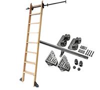 Kit Scala Scorrevole per libreria con Binario e Guida Rotondi, Adatta a mobili da 1 Metro a 6 Metri, Ideale per l'arredamento di casa, Design salvaspazio per librerie e scaffali.
