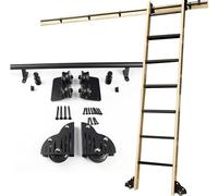 Kit Scala Scorrevole Scala per Libreria Scorrevole Binario Scale A Rotelle per Libreria Magazzino Bar Closet Set Kit Hardware Scala Mobile Sistema A Rulli, 6.6ft/200cm Track Kit