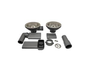 KIT SCARICO BASKET ORIGINALE FRANKE 112.0158.343 PER LAVELLO 2 VASCHE CON TAPPO TUBO TROPPO PIENO INOX