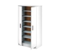 FORES HABITAT Scarpiera 2 Ante / 6 Ripiani in legno 55x36x108h cm colore Bianco - 07813O