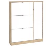 Kit scarpiera 3 ribalte +1 anta 102x24x125 rovere bianco