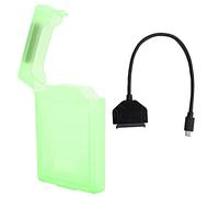 Kit scatola di protezione adattatore disco rigido per SATA Type C USB 3.0 HDD SSD da 2,5 pollici Accessorio per notebook con trasferimento ad alta velocità e doppia custodia (Verde)