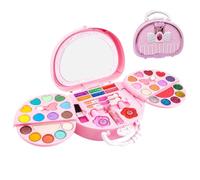 Kit scatola di trucco per bambini, set di trucco per ragazze,Set di cosmetici lavabili Kit di trucco per ragazze | Il portatile di bellezza della simulazione gioca i giocattoli rosa