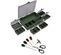 Kit Scatola Porta Accessori Carpfishing + Aghi Forbici Tiranodi Pesca Cassetta Minuteria