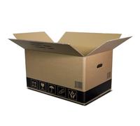 Kit scatole trasloco - 20 scatole cartone doppia onda cm 60×40×35 con pennarello, 20 etichette adesive e nastro fragile