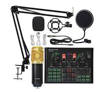 Kit scheda audio, Bm 800 Microfono Scheda audio Microfono wireless a condensatore da studio professionale for giochi USB Canto Karaoke MIC for telefono PC(Gold BM800 V9XPRO)