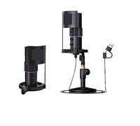 Kit scheda audio, STA-U2D Microfono for registrazione USB Computer Podcast Mic for PC/PS4/Mac, quattro modelli di pickup for voce, giochi(Black1)