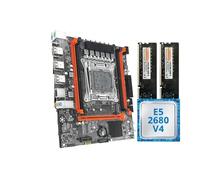 Kit scheda madre da gioco X99 con XeoEE5 2680 V4 e DDR4 8Gx2 2133MHz Dual Channel ECC RA-M M.2 NVME for PC desktop(Motherboards)