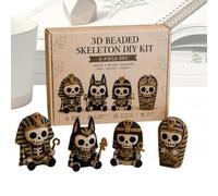 Kit Scheletro 3D Con Perline,Kit Fai Da Te Ornamento Teschio Halloween - Set Di Scheletro Con Perline Fatto A Mano | Per Principianti Famiglia Casa Vacanze Libreria