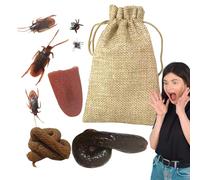 Kit Scherzi per Bambini,10 Pezzi Giochi Divertenti e Ingarbugliati - Set per Primo Aprile novità Scherzi Pratici Feci E Scarafaggi Realistici per Accessori Halloween