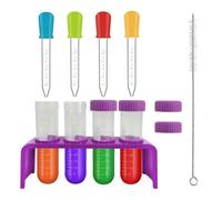 Kit Scientifico per Bambini 10 Pezzi - Pipette, Provette in Plastica, Supporto e Spazzola, Gioco Educativo per Esperimenti Creativi