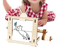 Kit Scientifico Per Bambini - Giocattolo Scientifico STEM Educativo A Forma Di TV Retro In Legno | Kit Di Fabbricazione Di Macchine Per Animazione Con Manovella Manuale Per Bambini, Ragazze, Bambini