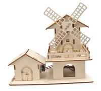 Kit scientifico per la casa per il mulino a in legno 3D, kit scientifici a batteria da 7, 1x6, 8 pollici, arti in legno e artigianali, modello di ingegneria edilizia set per bambini