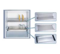 Kit Scolapiatti Acciaio Inox con Supporto Vasca cm 56 76 86 Per Mobile 60 80 90