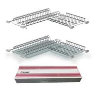 Kit Scolapiatti Angolare da Incasso 60x60 completo di Vaschette in Acciaio Inox 2 Portapiatti + 2 Portabicchieri + 2 Vaschette interno 55X56.5 con Anta da 36,7 ± 0,3