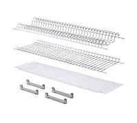 Kit Scolapiatti con Vaschetta Raccogligoccie per Pensili Cucina Acciaio cromato