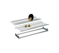 Kit scolapiatti cromato da incasso con telaio regolabile 86x25 cm