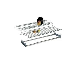 Kit scolapiatti cromato da incasso con telaio regolabile 86x25 cm
