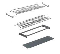 KIT SCOLAPIATTI IN METALLO CON TELAIO VASCHETTA RACCOGLIGOCCE E DUE SUPPORTI DI FISSAGGIO LATERALE | SCOLAPIATTI NERO ARDESIA ALTA QUALITA' | PER PENSILI DA 60-80-90 cm (86 cm per pensili da 90 cm)