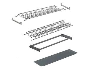 KIT SCOLAPIATTI IN METALLO CON TELAIO VASCHETTA RACCOGLIGOCCE E DUE SUPPORTI DI FISSAGGIO LATERALE | SCOLAPIATTI NERO ARDESIA ALTA QUALITA' | PER PENSILI DA 60-80-90 cm (86 cm per pensili da 90 cm)