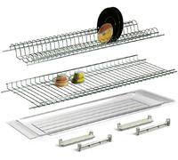 Kit Scolapiatti incasso in metallo per pensili cucina da 60-80-90 cm + vaschetta