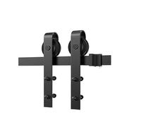 Kit scorrevole per porta della stalla, Kit hardware for porta scorrevole da 6/6,6 piedi, meccanismo antico versione aggiornata in acciaio al carbonio, porte interne 45"-48"(6FT(183CM))