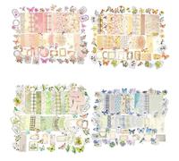 Kit Scrapbooking Vintage 400 Pezzi - Carta Scrapbooking e Adesivi Floreali per Album, Diario, Bullet Journal e Collage - Scrapbooking Accessori con Stickers Aesthetic, Fai da Te e Artigianato Creativo