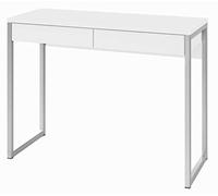 Scrivania Porta Pc Computer da Ufficio Studio Camera in Legno 2 Cassetti Bianco