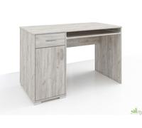 KIT SCRIVANIA PER COMPUTER PC STUDIO 1 ANTA 1 CASSETTO 120X60XH75 ROVERE GRIGIO