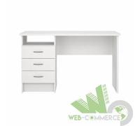 KIT SCRIVANIA TVILUM CON 3 CASSETTI 120X48X72CM BIANCO UFFICIO MINIMALISTA