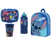 Kit scuola con zainetto asilo + portamerenda + borraccia + bicchiere - Stitch bo