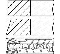 Kit segmenti pistone 08-116107-00 GOETZE ENGINE per VW SEAT SKODA