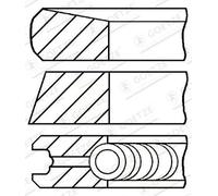 Kit segmenti pistone 08-422407-00 GOETZE ENGINE per TOYOTA LAND CRUISER PRADO