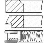 Kit segmenti pistone 08-424500-00 GOETZE ENGINE per MAZDA 6 Tre volumi