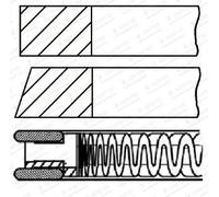 Kit segmenti pistone 08-436907-00 GOETZE ENGINE per SEAT SKODA VW