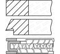 Kit segmenti pistone 08-437407-00 GOETZE ENGINE per OPEL CHEVROLET