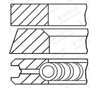 Kit segmenti pistone 08-743600-00 GOETZE ENGINE per MERCEDES-BENZ PUCH