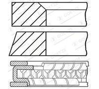 Kit segmenti pistone 08-785506-00 GOETZE ENGINE per FIAT FSO